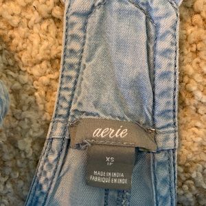 Aerie Chambray Overall Shorts